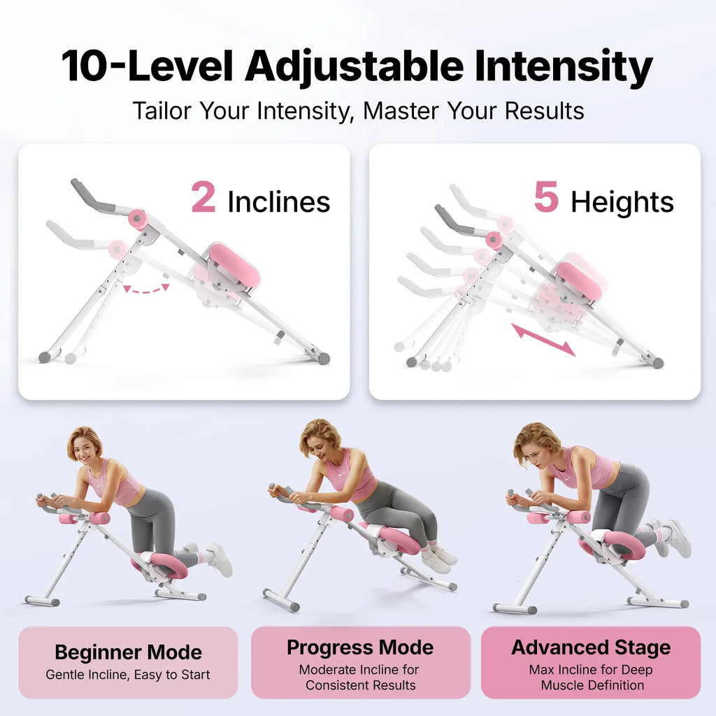 ¡Logra Tu Figura! Máquina Abdominal Plegable Ajustable con LCD