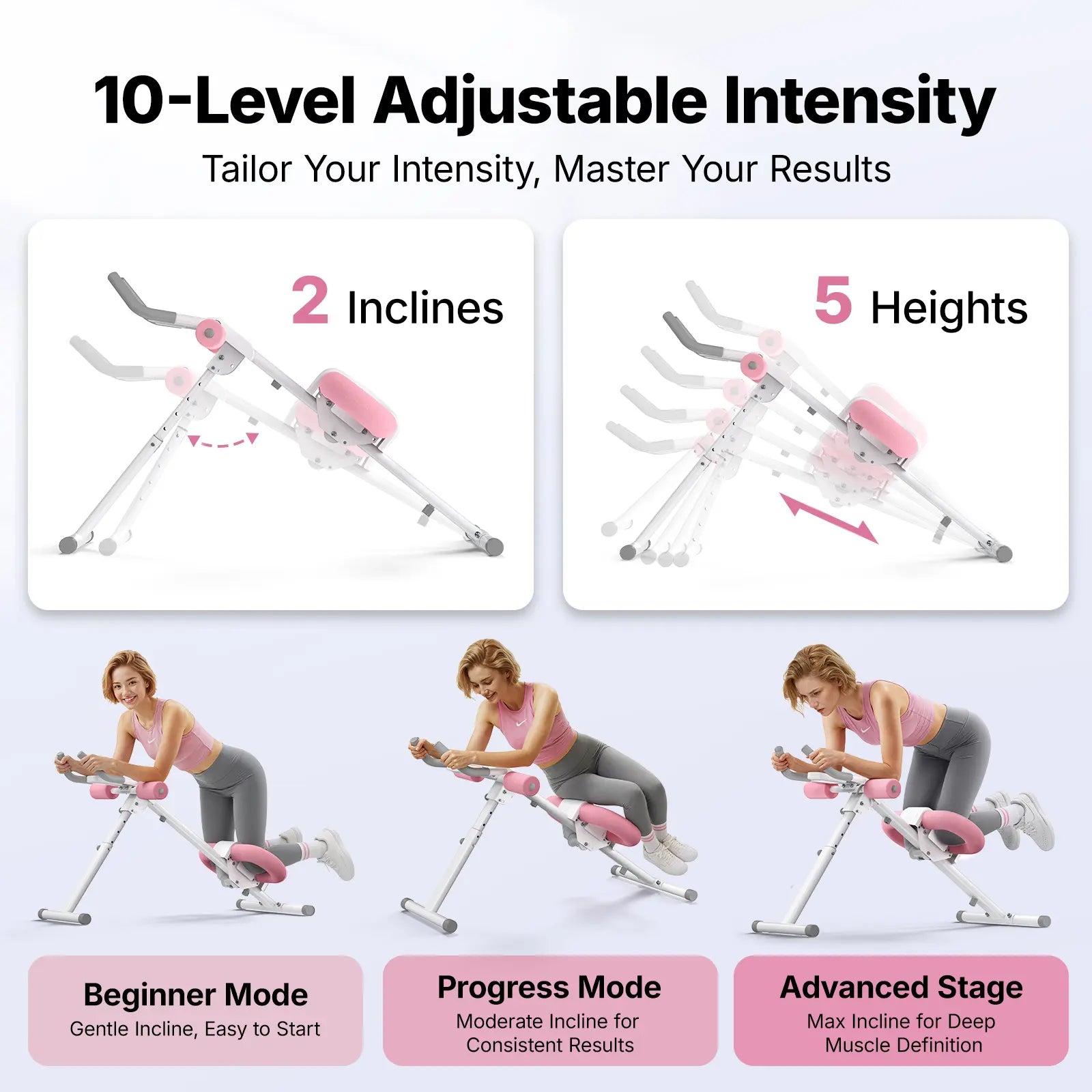 ¡Logra Tu Figura! Máquina Abdominal Plegable Ajustable con LCD