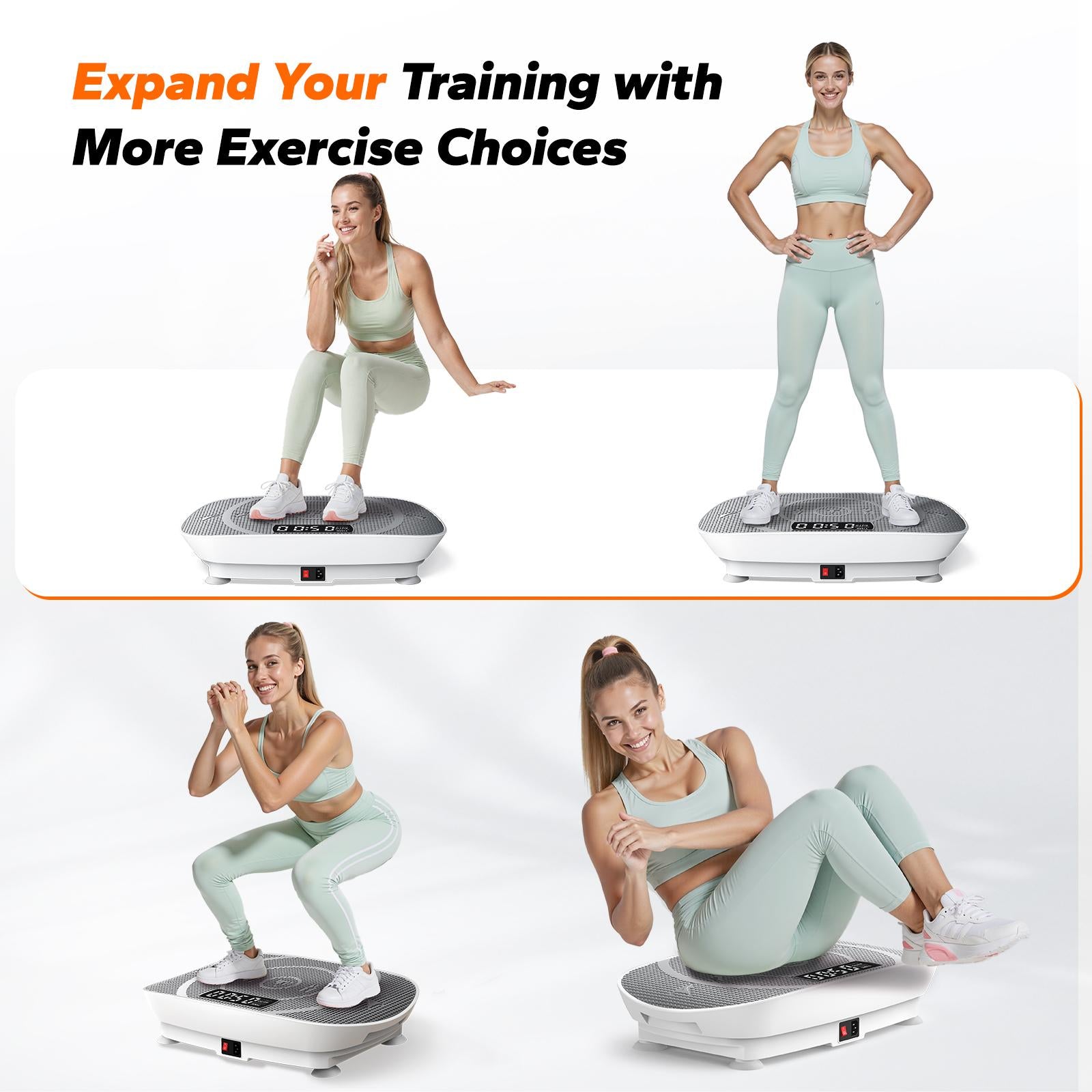 Members 330Lbs Capacity Vibration Plate – Compact Design Home Gym Full Body Workout