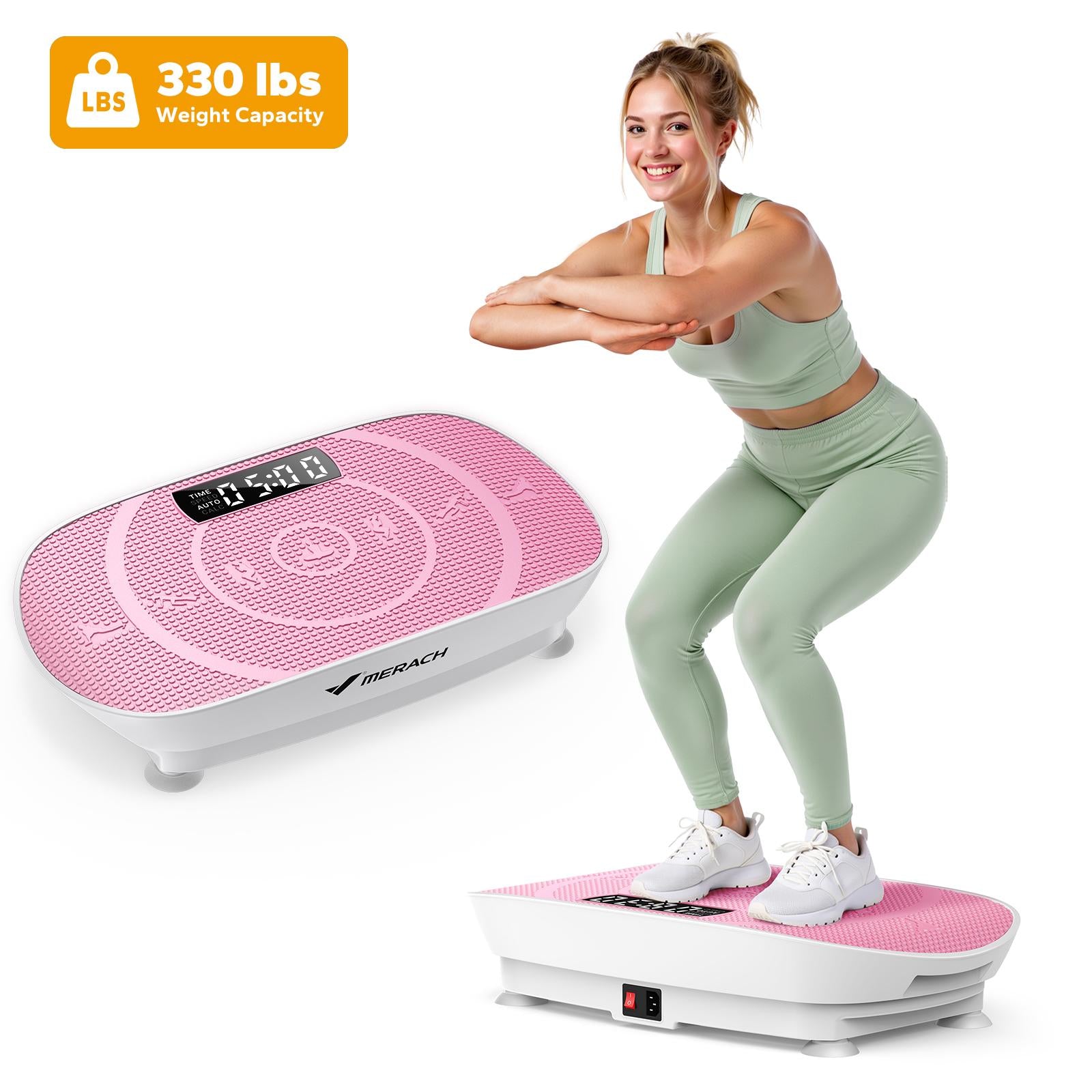 Members 330Lbs Capacity Vibration Plate – Compact Design Home Gym Full Body Workout